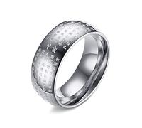 AMDXD Fedi nuziali da 8 mm, anelli da donna in acciaio inox, parole cinesi per uomini, argento/nero/oro, Acciaio inossidabile, Senza zirconi