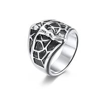 AMDXD Fedi nuziali da uomo in acciaio inox, anelli da uomo con croce Gesù religione per uomo, argento, Acciaio inossidabile, Senza zirconi