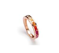 AMDXD Gioielli Oro 18 Carati Anelli Promessa per la Sposa 11 Arcobaleno 1.25ct Zaffiro Diamante Dimensione 12