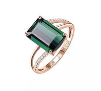 AMDXD Gioiello da donna in oro rosa 18 carati con tormalina 2,99 ct e diamante 4 artigli, regalo per la nonna, Oro rosa 18 K, Tormalina