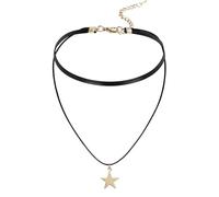 AMDXD Gothic Choker - Collare da donna a forma di stella, collana punk, in velluto, con spicchi rock, 32 cm, Acciaio inossidabile, Senza zirconi