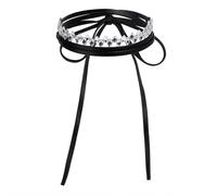 AMDXD Gothic Choker - Collare da donna con foglia di zirconi, collana punk, in velluto, con spicchi di roccia, per cosplayer, colore bianco e nero, 189, Acciaio inossidabile, Zirconia cubica