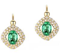AMDXD Orecchini da bambina 18 carati gialli oro, delicati orecchini da donna con smeraldo verde 1 ct, regalo per la festa della mamma, San Valentino, compleanno, Natale, oro verde