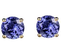 AMDXD Orecchini da bambina in oro 14 K, orecchini solitari con tanzanite blu 1 ct, regalo per San Valentino, oro
