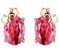 AMDXD Orecchini pendenti in argento oro rosa 18 K, con stella solitaria, con tormalina rosa 1,43 ct, regalo per San Valentino, Natale, oro rosa