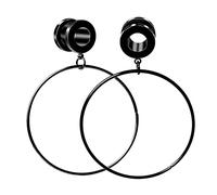 AMDXD Piercing a tunnel per orecchio, 2 dilatatori, spina, gauges, grande ciondolo per pneumatici in acciaio inox, orecchini per donne e ragazze, Acciaio inossidabile, Senza zirconi