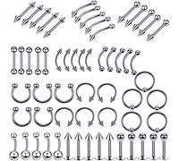 AMDXD Piercing da naso, in acciaio inox, in acciaio chirurgico, a forma di U Circular Barbell Clicker a ferro di cavallo, può essere utilizzato come orecchini per labbra per uomini e donne, 1.2x8mm