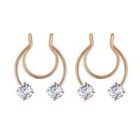AMDXD Piercing Nostril Anello da 1,2 mm, in acciaio inox, set di 2 anelli per setto a U, a ferro di cavallo, labbra, naso, petto, piercing con zirconi per donne, Acciaio inossidabile, Zirconia cubica