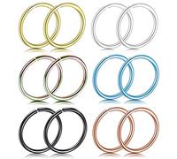 AMDXD Piercing per naso, in acciaio inox, trago, forma C, labbra, orecchio, naso, gioielli per il corpo per uomini e donne, 0.8X6mm, Acciaio inossidabile, Senza zirconi