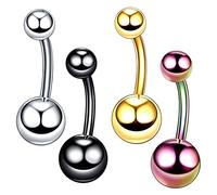 AMDXD Piercing per trago, 1,2 mm/1,5 mm, in acciaio inox, per setto a U, può essere utilizzato come orecchini per labbra, per uomo e donna, 4 pezzi, Acciaio inossidabile, Senza zirconi