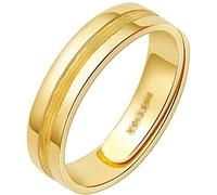 AmDxD Serie in oro giallo 18 carati, anelli da donna, linea sottile, lucidi, proposte di matrimonio, anelli d'oro, per feste di matrimonio, fidanzamento, Oro giallo 18 carati (750)