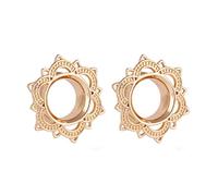 AMDXD Set di 2 tunnel per orecchio, orecchini in acciaio inox, per donne e ragazze, Acciaio inossidabile, Senza zirconi