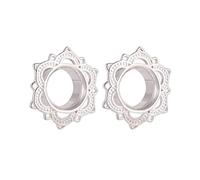 AMDXD Set di 2 tunnel per orecchio, orecchini in acciaio inox, per donne e ragazze, Acciaio inossidabile, Senza zirconi