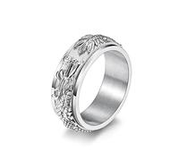 AMDXD Trauring - Anello da uomo, in acciaio inox, colore: argento, Acciaio inossidabile, Senza zirconi