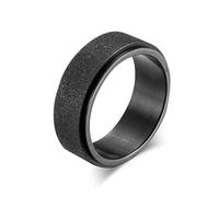 AMDXD Trauring - Anello da uomo in acciaio inox, colore: nero, Acciaio inossidabile, Senza zirconi