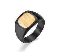 AMDXD Trauring Anello da uomo, in acciaio inox, quadrato, con venature del legno, per uomini, argento, Acciaio inossidabile, Senza zirconi