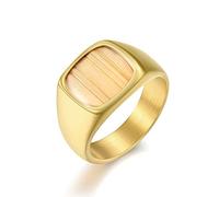 AMDXD Trauring Anello da uomo, in acciaio inox, quadrato, con venature del legno, per uomini, argento, Acciaio inossidabile, Senza zirconi