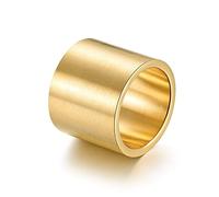 AMDXD Trauring - Anello da uomo, in acciaio inox, spazzolato, largo, per uomini, argento, Acciaio inossidabile, Senza zirconi