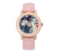 AME-Rican Wolf Ea-gle (1) Orologio da polso da donna, elegante, analogico, al quarzo, cinturino in pelle, Stile:, regular, Cinturino