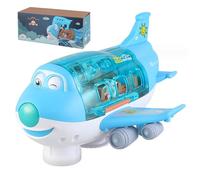 Ameble Aereo Giocattolo per Bambini con Musica ed Effetti Luminosi Giocattolo elettronico per Aereo passeggeri con Rotazione a 360° educativo per Ragazzi e Ragazze dai 3 ai 6 Anni Blu