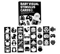 Ameble Carte a Contrasto per Neonati da 0 a 3 Mesi - Set di Carte didattiche per Neonati - Bianco e Nero ad Alto Contrasto per 18x18 cm - Stimolazione visiva di Grandi Dimensioni