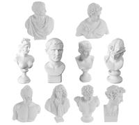 Ameble Confezione da 10 statuette a busto, mini statue greche per lo studio dell'arte, sculture romane dettagliate in resina per riferimento di disegno, decorazione per la scrivania