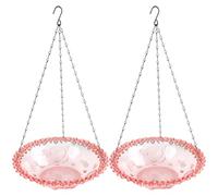 Ameble Confezione da 2 vaschette per Uccelli da Appendere - Doppia Funzione: Ciotola per l'acqua e Vassoio per Semi da Esterno, Decorazione per Il Giardino per attirare Gli Uccelli Selvatici