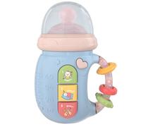 Ameble Giocattoli Musicali Luminosi per Neonati Sonaglio e biberon con Suoni bilingue Giocattolo educativo multimodale per Neonati 0-12 Mesi - Blu