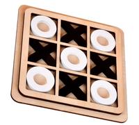 Ameble Gioco di Tris per Bambini, Gioco da Tavolo XO in Legno Liscio, Tavolo educativo interattivo per Famiglie, Mini da Viaggio Perfetto per Feste, Bianco e Nero