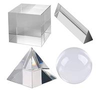 Ameble Prisma di Ottico rifrattore Arcobaleno Prisma di Luce in Vetro per l'insegnamento della Scienza Spettro Fisica Fotografia Decorazione 4 Pezzi.