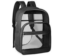 Ameble Zaino Trasparente Per La Scuola, Zaino Trasparente Grigio Chiaro | Zaini trasparenti realizzati in PVC Oxford, spazio organizzato, comode cinghie, pronti per la scuola e lo stadio