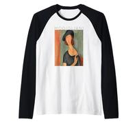 Amedeo Modigliani Jeanne Hebuterne Au chapeau per Artisti Maglia con Maniche Raglan