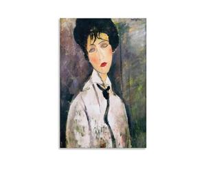 Amedeo Modigliani Painter Works, ritratto di una donna con cravatta nera, poster stampato estetico per stanza, stampa artistica da parete, su tela, decorazione moderna per camera da letto, 40 x 60 cm