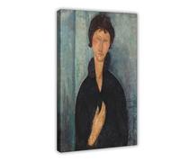 Amedeo Modigliani Stampe famose Femme Aux Yeux Bleus Art Decorazione da Parete Poster Famoso Bar Ristorante Garage Cafe Cartello Artistico Cornice Regalo 30,5 x 45,7 cm
