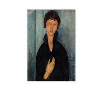 Amedeo Modigliani Stampe famose Femme Aux Yeux Bleus Poster da parete su tela decorazione per camera da letto, ufficio, cucina, regalo, senza cornice, 30,5 x 45,7 cm