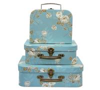 Amedoo Valigie in cartone, scatole regalo per la decorazione della casa, compleanno, matrimonio, Pasqua, asilo, Natale o Capodanno, decorazione per esposizione (fiori blu acido)