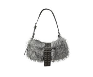 AMEEDA Borsa Piccola Tracolla Donna Borsa a tracolla con rivetti in peluche soffice Borse sotto le ascelle borchie punk for donne firmate in pelliccia sintetica Chic da donna