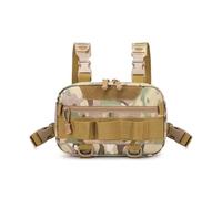 AMEEDA Chest Rig Borsa da Petto da Uomo Gilet da Pesca Zaino da Viaggio Impermeabile in Nylon da Arrampicata Zaini da Campeggio Marsupio da Esterno(Brown)