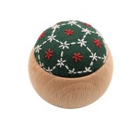 AMEEDA Cuscino Spilli Portatile Puntaspilli Sashiko con Base in Legno Portaspilli Kit da Ricamo for Cucito Stampa Floreale in Cotone for Regalo di inaugurazione della casa(C12)