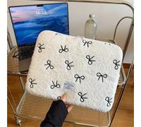 AMEEDA Custodia Tablet Custodia for Laptop con Fiocco Carino, Custodia for da 11, 13,3,6 e 14 Pollici(Beige)