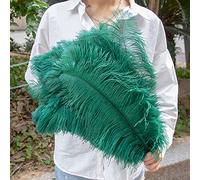 AMEEDA Piume di Struzzo 10 Pezzi di Piume Struzzo 15-55 cm Bianco Rosa Nero pennacchi for la Decorazione della Festa Nuziale Artigianato Fai da Te Materiale Lampada(Green,50-55cm)