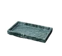 AMEEDA Set di Accessori per Il Bagno Set da Bagno in Marmo Naturale Verde Scuro, Vassoio di Lusso Leggero, portaspazzolino, Dispenser di Sapone(Tray B)