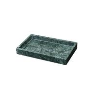 AMEEDA Set di Accessori per Il Bagno Set da Bagno in Marmo Naturale Verde Scuro, Vassoio di Lusso Leggero, portaspazzolino, Dispenser di Sapone(Tray A)