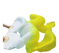 AMEEDA Ventagli per danza del ventre, velo per tifosi, reale/imitazione, scomparti in seta di bambù, a costole, fatti a mano, per la danza del ventre, in seta, Come da Picture-18b, L-180x90cmReal Silk
