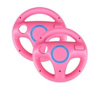 ameego Steering Wheel Design Stand Mario Kart Racing Game Steering Wheel Stand For Wii Game Controller 2PCS (Pink)