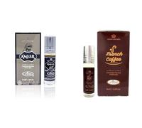 Ameer & French Coffee Concentrated Perfume Oil Roll-On (6ml x 2 Combo Pack) | Alcohol-Free Long Lasting Arabic Attar for Men | Woody, Sweet, Musky Masculine Perfume