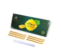 Ameerr Miswak Stick per denti | Spazzolino da denti naturale | Miswak coltivato biologicamente di alta qualità | Sigillato sottovuoto con supporto (confezione da 6)