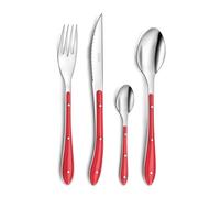 Amefa 0616 Bistro Servizio Posate, Acciaio Inossidabile, Rosso, 24 unità