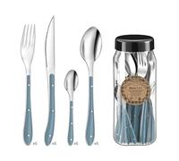 Amefa 1-2-3 SV Posate 24PZ Bistro Blu Denim, Acciaio Inossidabile