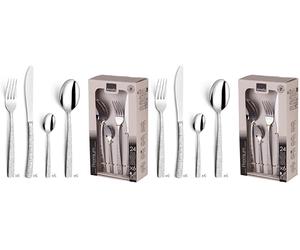 Amefa 903629 af20 C40 Havane Jungle Servizio di Posate 24 Pezzi - Cofanetto 6 Persone, Acciaio Inox, Finitura Lucida, 13,7 x 7 x 26 cm (Confezione da 2)